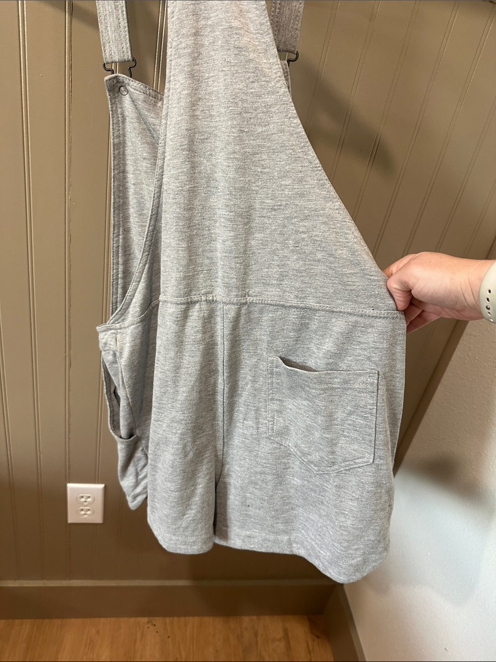 Women’s Gray Knit Overalls Jumpsuit - Picture 5 of 5